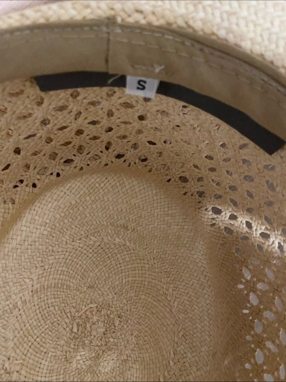 Van Palma Opale Junior Straw Hat Natural Size Small Wide Brim Boater Handwoven - Picture 4 of 5